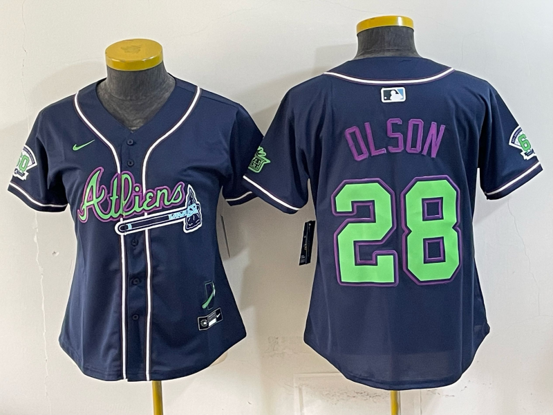 women 2026 Atlanta Braves #28 Olson blue Game Nike MLB Jersey 07271